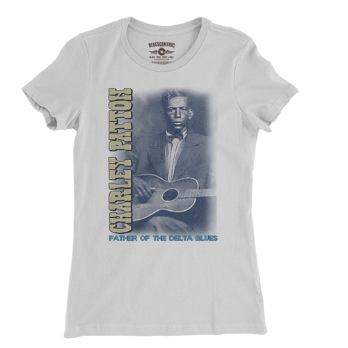 Charley Patton Blues Ladies T Shirt - Relaxed Fit - ladieswhite