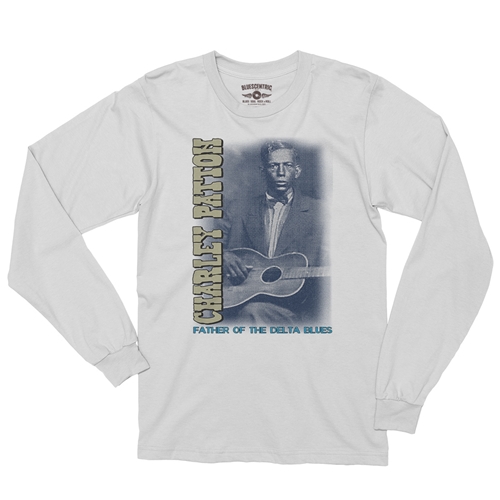 Charley Patton Blues Long Sleeve T-Shirt - longsleevewhite