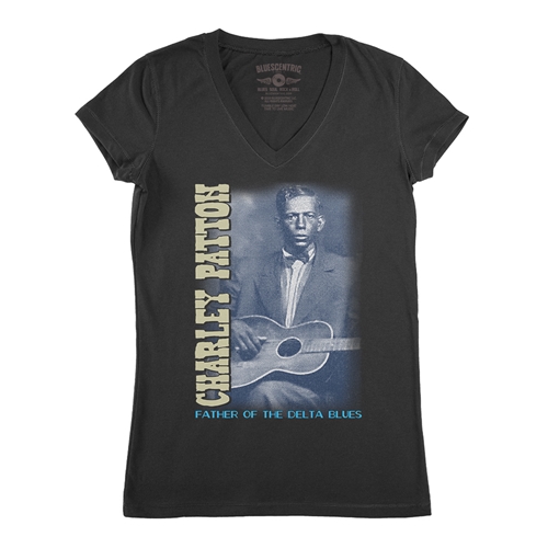 Charley Patton Blues V-Neck T Shirt - Women