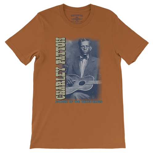 Charley Patton Blues T-Shirt - Lightweight Vintage Style - vintageburntorange