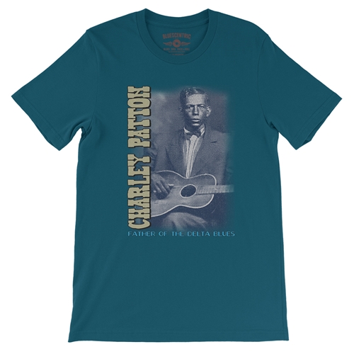 Charley Patton Blues T-Shirt - Lightweight Vintage Style - vintagedeepteal