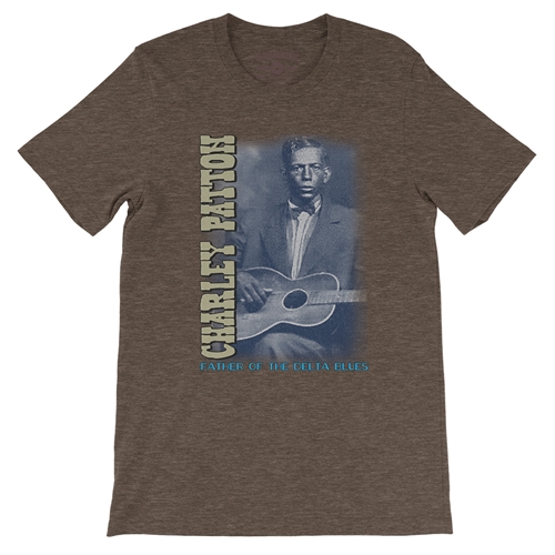 Charley Patton Blues T-Shirt - Lightweight Vintage Style - vintageheatherbrown