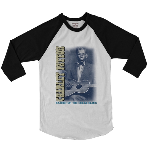 Charley Patton Baseball T-Shirt - raglanwhiteblacksleeve