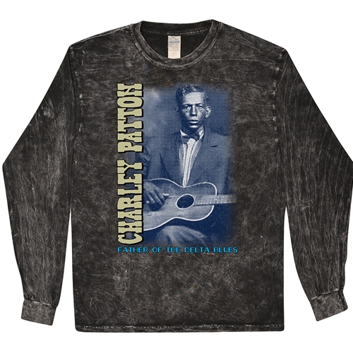 Charley Patton Blues Long Sleeve T-Shirt - Black Mineral Wash