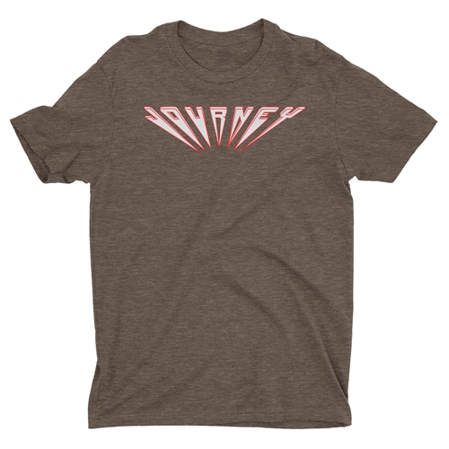Journey Logo T-Shirt - Lightweight Vintage Style - vintageheatherbrown