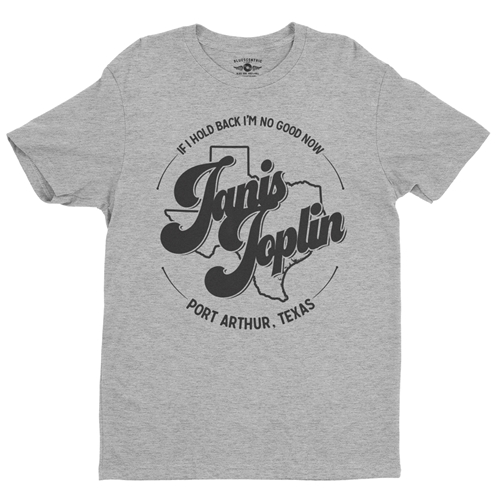 Janis Joplin Port Arthur Texas T Shirt - Lightweight Vintage Style - heatherathletic