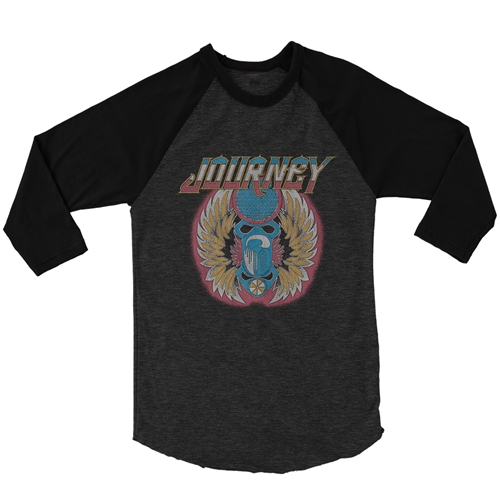 Patriotic Journey Vintage Baseball T-Shirt - raglanblackblacksleeve
