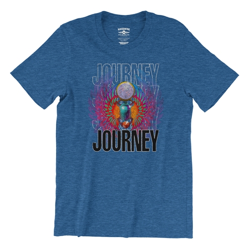 Journey Graphic T-Shirt - Lightweight Vintage Style - vintageheatherroyalblue