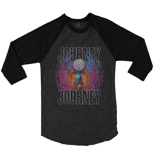 Journey Graphic Baseball T-Shirt - raglanblackblacksleeve