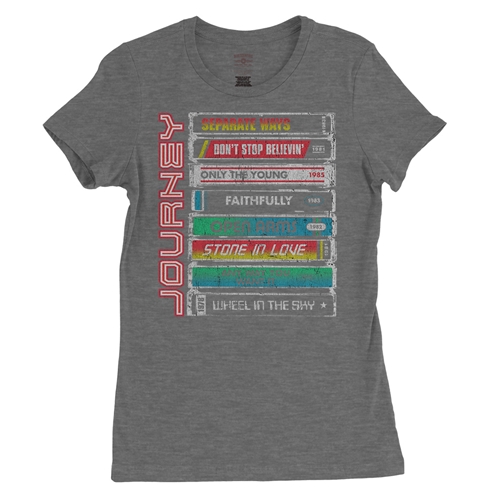 Journey Tape Stack Ladies T Shirt - Relaxed Fit - ladiesdeepheather