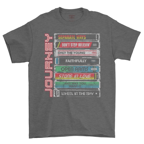 Journey Tape Stack T-Shirt - Classic Heavy Cotton - classicheathergrey