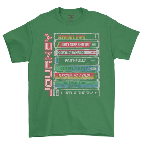Journey Tape Stack T-Shirt - Classic Heavy Cotton - classickellygreen