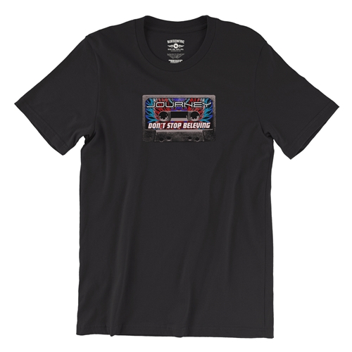 Journey Tape Stack T-Shirt - Lightweight Vintage Style - vintageblack
