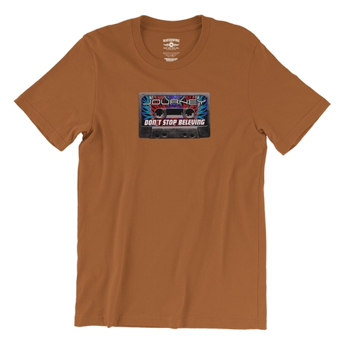 Journey Tape Stack T-Shirt - Lightweight Vintage Style - vintageburntorange