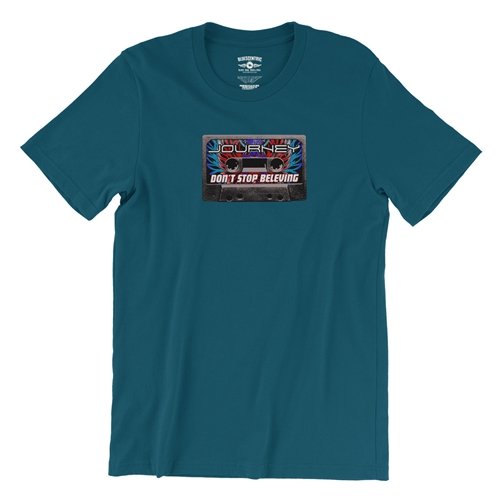 Journey Tape Stack T-Shirt - Lightweight Vintage Style - vintagedeepteal