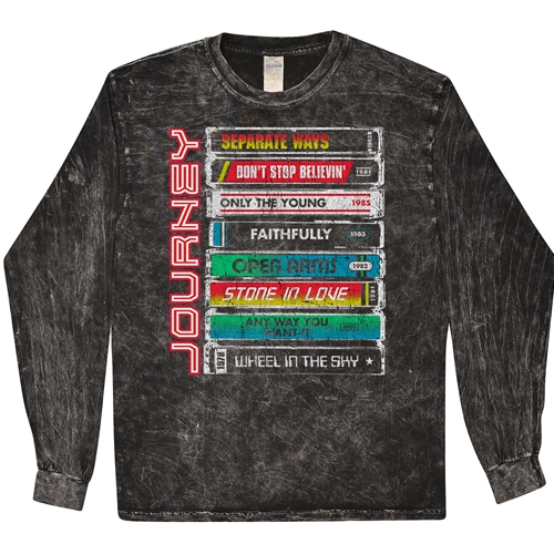 Journey Tape Stack Long Sleeve T-Shirt - Black Mineral Wash