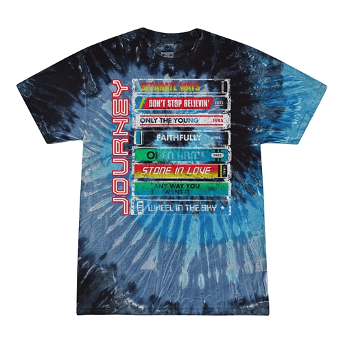 Journey Tape Stack Tie-Dye T-Shirt - Blue