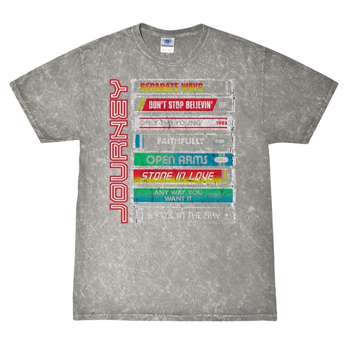 Journey Tape Stack T-Shirt - Grey Mineral Wash