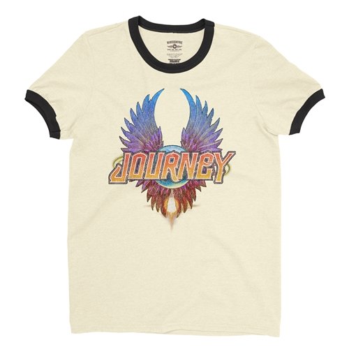 Colorful Journey Scarab Logo Ringer T-Shirt - ringernaturalblacktrim