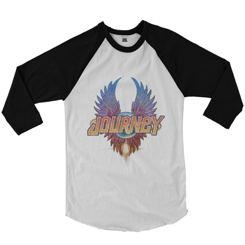 Colorful Journey Scarab Logo Baseball T-Shirt - raglanwhiteblacksleeve