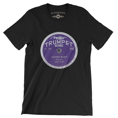 Trumpet Records Catfish Blues T-Shirt - Lightweight Vintage Style - vintageblack