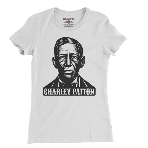Charley Patton Wood Cut Ladies T Shirt - Relaxed Fit - ladieswhite
