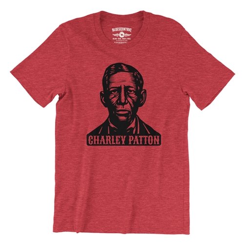Charley Patton Wood Cut T-Shirt - Lightweight Vintage Style - vintageheatherred