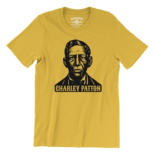 Charley Patton Wood Cut T-Shirt - Lightweight Vintage Style - vintagemaizeyellow