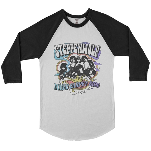 Steppenwolf Magic Carpet Ride Baseball T-Shirt - raglanwhiteblacksleeve