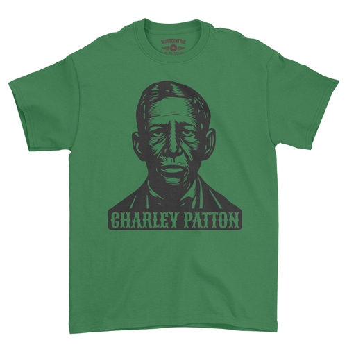Charley Patton Wood Cut T-Shirt - Classic Heavy Cotton - classickellygreen