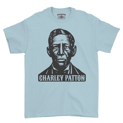 Charley Patton Wood Cut T-Shirt - Classic Heavy Cotton - classiclightblue
