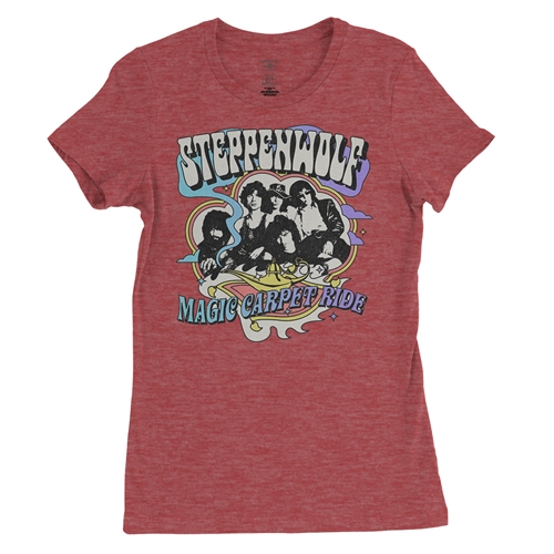 Steppenwolf Magic Carpet Ride Ladies T Shirt - Relaxed Fit - ladiesheatherdeepteal