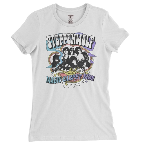 Steppenwolf Magic Carpet Ride Ladies T Shirt - Relaxed Fit - ladieswhite