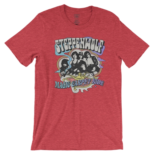 Steppenwolf Magic Carpet Ride T-Shirt - Lightweight Vintage Style - vintageheatherred