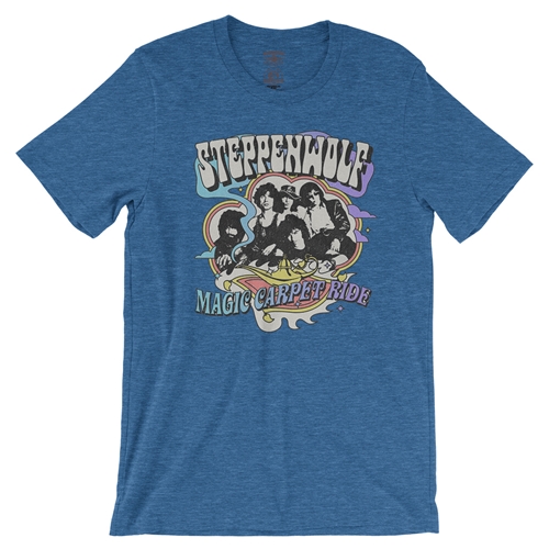 Steppenwolf Magic Carpet Ride T-Shirt - Lightweight Vintage Style - vintageheatherroyalblue