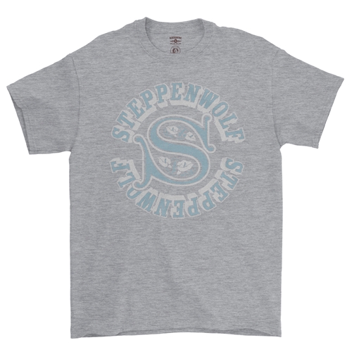 Steppenwolf Round Logo T-Shirt - Classic Heavy Cotton - classicathleticheather