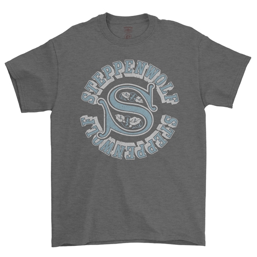 Steppenwolf Round Logo T-Shirt - Classic Heavy Cotton - classicheathergrey