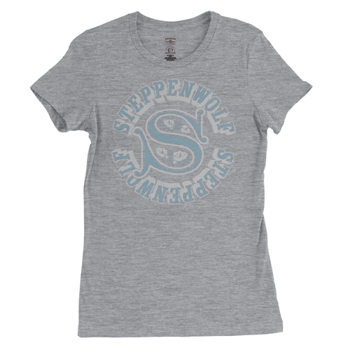 Steppenwolf Round Logo Ladies T Shirt - Relaxed Fit - ladiesathleticheather