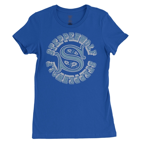 Steppenwolf Round Logo Ladies T Shirt - Relaxed Fit - ladiesblue