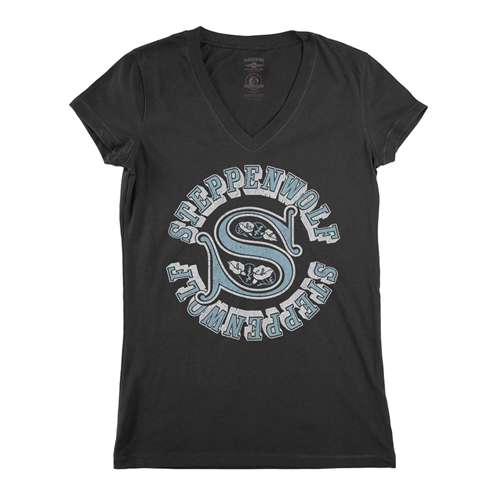 Steppenwolf Round Logo V-Neck T Shirt - Women