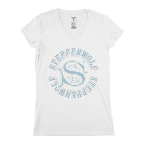Steppenwolf Round Logo V-Neck T Shirt - Women