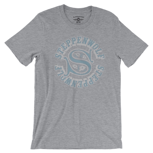 Steppenwolf Round Logo T-Shirt - Lightweight Vintage Style - vintageathleticheather