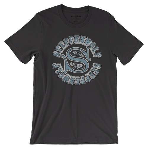 Steppenwolf Round Logo T-Shirt - Lightweight Vintage Style - vintageblack