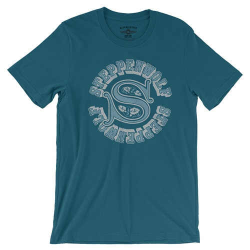 Steppenwolf Round Logo T-Shirt - Lightweight Vintage Style - vintagedeepteal