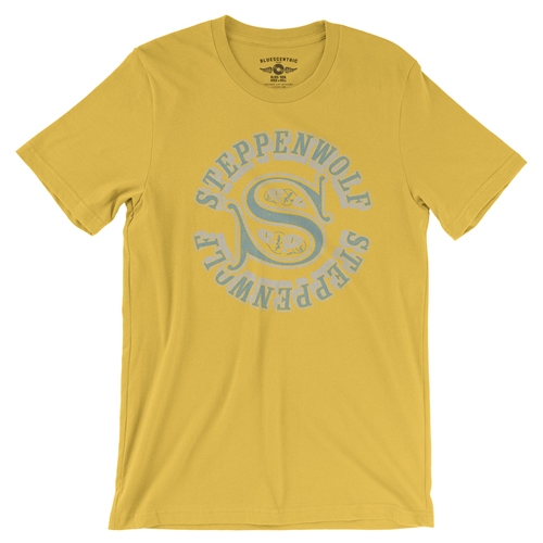 Steppenwolf Round Logo T-Shirt - Lightweight Vintage Style - vintagemaizeyellow