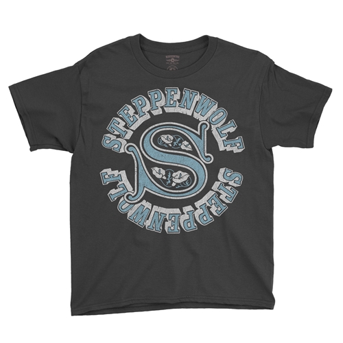 Steppenwolf Round Logo Youth T-Shirt - Lightweight Vintage Children & Toddlers - youthblack