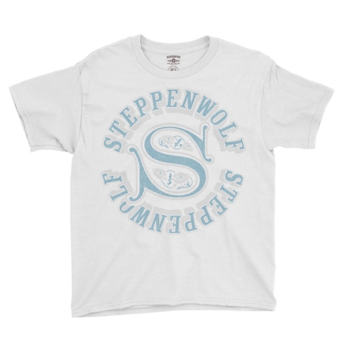 Steppenwolf Round Logo Youth T-Shirt - Lightweight Vintage Children & Toddlers - youthwhite
