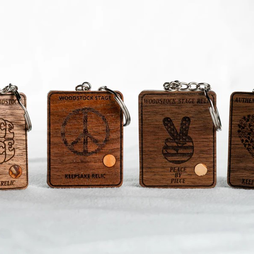 Authentic Woodstock Stage Keychain Pendant Heart