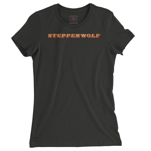 Steppenwolf Logo Ladies T Shirt - Relaxed Fit - ladiesvintageblack