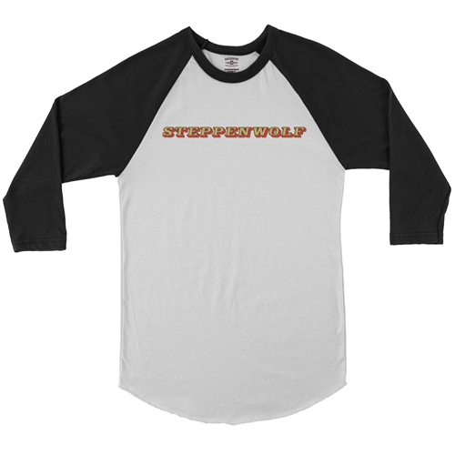 Steppenwolf Logo Baseball T-Shirt - raglanwhiteblacksleeve